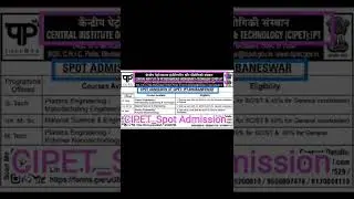 CIPET Spot Admission 2022-23