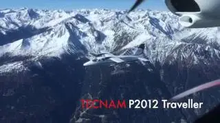 TECNAM P2012 flying the Alps