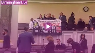 Protesters dramatically halt Birmingham Council meeting amid bins strike tensions