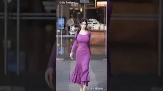 Beautiful Chinese Girl | Purple Bodycon Dress Look #shorts #shortsfeed