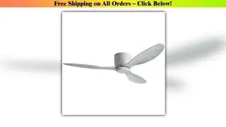 Low Floor Living Room No Lights and Remote Control Ceiling Fan, High Wind Power, Indoor Bedroom,