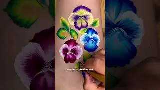 Pansy mythology 🌺✨ #facepainting #onestrokeflowerpainting #mythology #greekmythology
