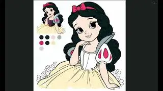 Snow White Coloring | Cartoon Style Fairy Tale Art for Kids 🎨