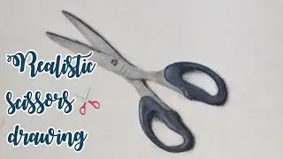 Realistic scissors drawing