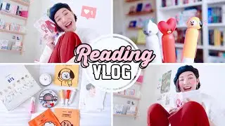 TRYING $200 WORTH OF BTS bt21 x vt MAKEUP FROM YESSTYLE & LIGHT MANGA READING | reading vlog ✨