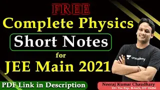 Physics Short Notes for JEE Main 2021 | FREE PDF | JEE 2021 | JEE Main Physics |  NKC Sir  #shorts