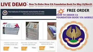 LIVE DEMO: How To Order New CA Foundation Book For May 21/Nov21