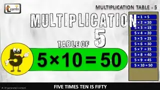 Five table | 5 Table song | Five time table | Multipcation tables for children | elearnin