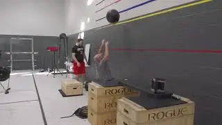 Travis, Daniel & Tim - Wallball/Sled/Ski; Wallball/Farmer Carry/Row; Overhead Press/Sled/Ski