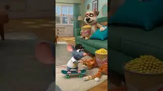 Skater Mouse Outruns the Cat! 🐭🛹😎 Total Living Room Mayhem!
