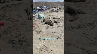 Giant sand dragon sculpture #beach #booktube #tbr #shorts