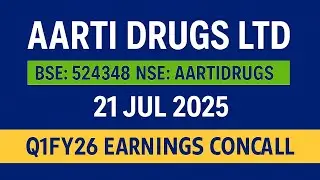 Aarti Drugs Ltd Q1FY26 Concall | Earnings Conference Call Q1 Results 2026 | Latest share news