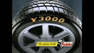 Fulda (Goodyear) Y3000 black, wide, strong horses 15-second commercial (Germany, 1994)