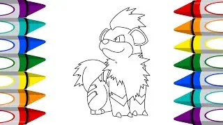 How To Coloring Growlithe - Coloring Pages | Pokemon