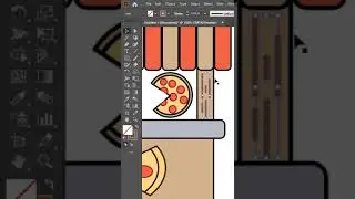 Flat Design pizza shop part 6 #tutorial #viral #illustration #explore #shortsvideo
