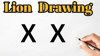 How to Draw a Lion Easy Step by Step - Letter X Drawing Tutorial | Easy Lion drawing|Pencil Drawing 