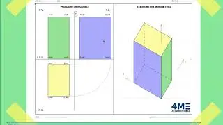 Assonometria monometrica di un parallelepipedo a base rettangolare