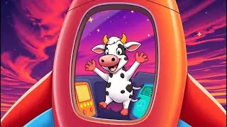 Rocket Cow Flies to the Moon Moo Moo Space | Fun Nursery Rhyme for Kids | Space Adventure Song