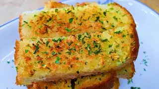 Crunchy Minced Garlic Butter Toast Using Regular Sliced Bread No Oven(蒜蓉吐司条)  [中文字幕，Eng Sub]