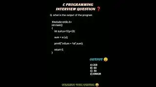 Sum=❓ || most of the time asked interview question 💯🧠 #shorts #coding #programming #cprogramming