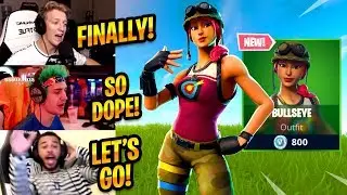 STREAMERS REACT TO *NEW* BULLSEYE SKIN (TFUE FINALLY BUYS A SKIN) -  Fortnite Funny Moments #216