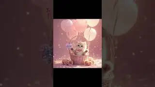 Dink Chika.. Basket Balloon Fly! 🌻✨ Dancing Kitten ! #Shorts #kitten #cute #dance #catlovers