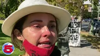 White Liberal Woman Cries at Reparations March