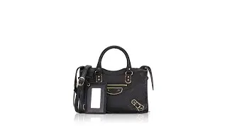Balenciaga Gold Metallic Edge Nano City Black