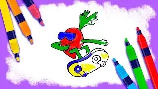 How to Paint Radish Art Сolours for kids with Colored Markers