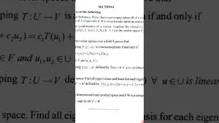 B.Sc-VI Sem Mathematics Linear Algebra #questionpaper2024 #gulbargauniversity #nep