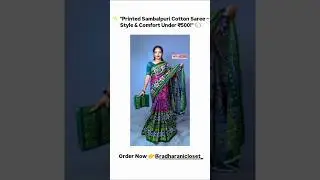 Printed Sambalpuri Cotton Saree Under ₹500 | Odisha Handloom Look | Affordable Saree Collection 2025