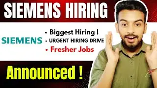 Siemens Biggest Hiring Announced ! OFF Campus Drive For 2025, 2024 Batch | Fresher | Jobs