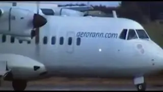 Aer Arann ATR 42 taking off at Cork Airport