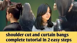 Layer haircut with curtain bangs | DIY trending haircut 2025 #haircut #bangs