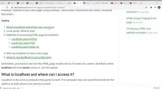 Demonstration of How Jump links work on a web page HTML