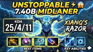 🔥 7.40B - Razor от Xianq был неудержим ⚡😱 МИДЛЕЙНЕР | Dota 2 KDA 25 4 11 🔥 #xianq #razor