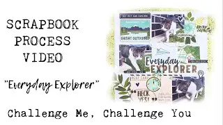 GRID DESIGN + LARGE EMBELLISHMENTS | Scrapbook Process | Challenge Me, Challenge You