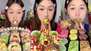 COLORFULL DESSERT BAR SO YUMMY 🍰✨🍫🍵#Chocolate #ChocolateMukbang #Mukbang #ASMRMukbang #