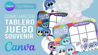 Como hacer SOUVENIR de JUEGO para EVENTOS INFANTILES con CANVA paso a paso.