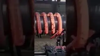 Coil spring production for giant heavy construction equipment #shorts