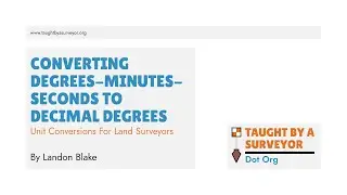 TBAS-Units and Unit Conversions: Degrees-Minutes-Seconds To Decimal Degrees (Angle Units)