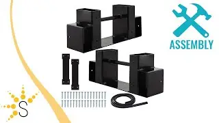 Sunnydaze Adjustable Steel Firewood Log Rack Brackets & Accessory Kit - 1 Pair of Brackets-QX-047