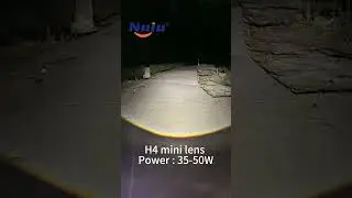 Mini H4 lens, Outdoor test video ， #caraccessories #biledprojector #autoparts #ledlights #light