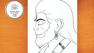 Beautiful Hanuman Ji Face Drawing | How To Draw Hanuman Ji | Lord Hanuman Pencil Drawing