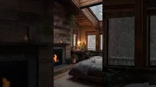 Would You Stay in This Cozy Tiny Cabin #relax #cabinbliss #fireplace
