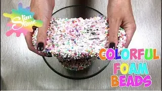 Fluffy Slime Mix With Colorful Foam Beads Confetti Slime DIY