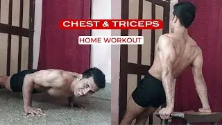 CHEST & TRICEPS Bodyweight Workout At Home For Muscle Mass (No Equipment Required)