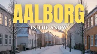 Утренняя поездка по заснеженной Дании | Уютные виды из окна автомобиля ранним утром в Ольборге