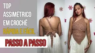 Top Assimétrico em Crochê | Square da Vovó | Rápido e Fácil (Passo a Passo)