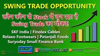 Swing Trade Opportunity SKF India, Finolex Cable, Relaxo Footwear, Suryoday SF Bank, Patanjali Foods